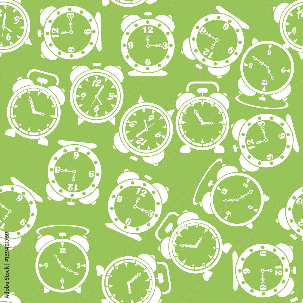 Silhouettes of Clock Icon Seamless Pattern Silhouettes of Clock Icon Seamless Pattern