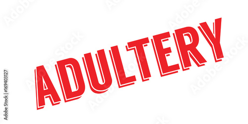 Adultery rubber stamp. Grunge design with dust scratches. Effects can be easily removed for a clean, crisp look. Color is easily changed.