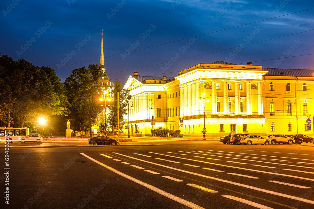 Sankt-Peterburg, Russia - August, 19, 2017: The building of Hermitage and Winter palace in Sankt-peterburg