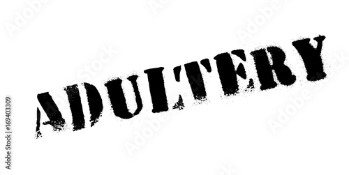 Adultery rubber stamp. Grunge design with dust scratches. Effects can be easily removed for a clean, crisp look. Color is easily changed.