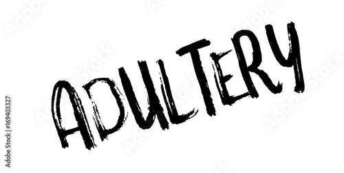 Adultery rubber stamp. Grunge design with dust scratches. Effects can be easily removed for a clean, crisp look. Color is easily changed.