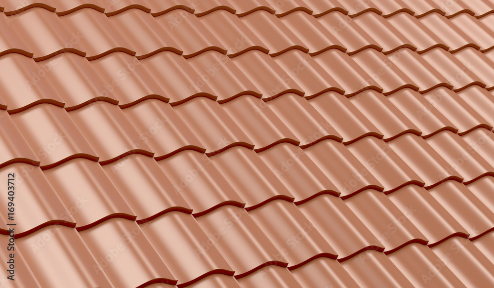 Red clay roof tiles