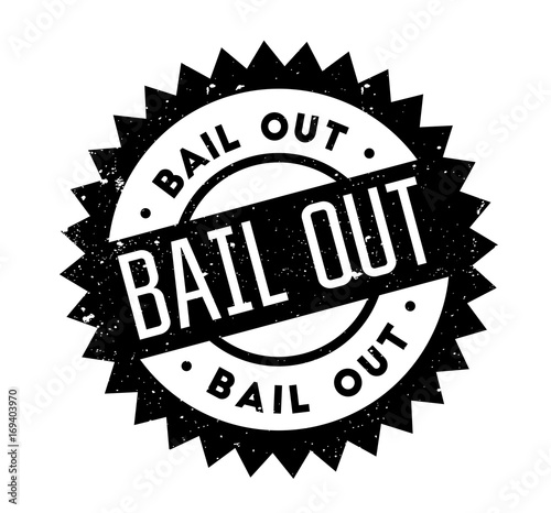 Bail Out rubber stamp. Grunge design with dust scratches. Effects can be easily removed for a clean, crisp look. Color is easily changed.