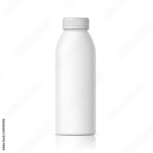 Cool Realistic White plastic bottle.
