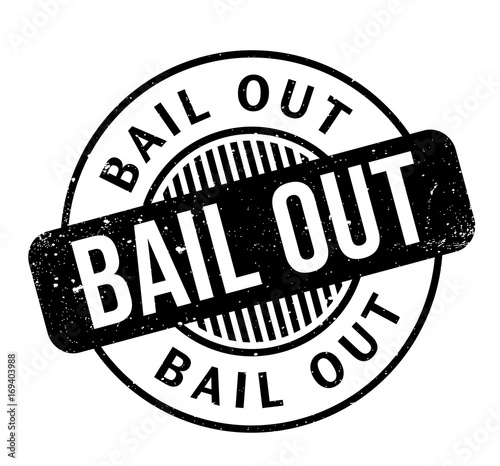 Bail Out rubber stamp. Grunge design with dust scratches. Effects can be easily removed for a clean, crisp look. Color is easily changed.