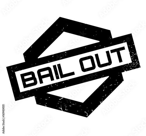 Bail Out rubber stamp. Grunge design with dust scratches. Effects can be easily removed for a clean, crisp look. Color is easily changed.