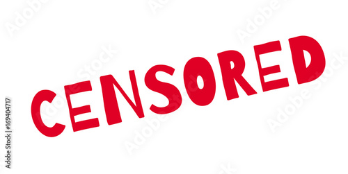 Censored rubber stamp. Grunge design with dust scratches. Effects can be easily removed for a clean, crisp look. Color is easily changed.