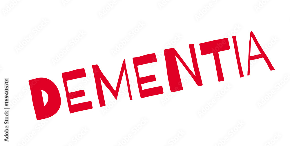 Fototapeta premium Dementia rubber stamp. Grunge design with dust scratches. Effects can be easily removed for a clean, crisp look. Color is easily changed.