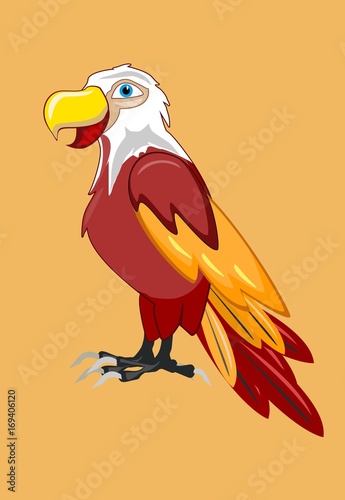Cartoon funny eagle vector illustration