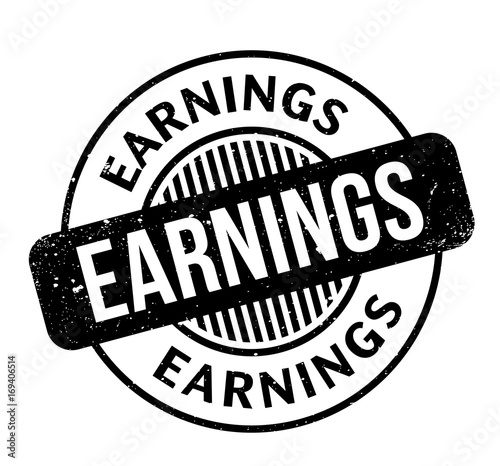 Earnings rubber stamp. Grunge design with dust scratches. Effects can be easily removed for a clean, crisp look. Color is easily changed.