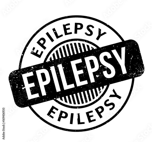 Epilepsy rubber stamp. Grunge design with dust scratches. Effects can be easily removed for a clean, crisp look. Color is easily changed.