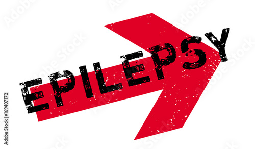 Epilepsy rubber stamp. Grunge design with dust scratches. Effects can be easily removed for a clean, crisp look. Color is easily changed.
