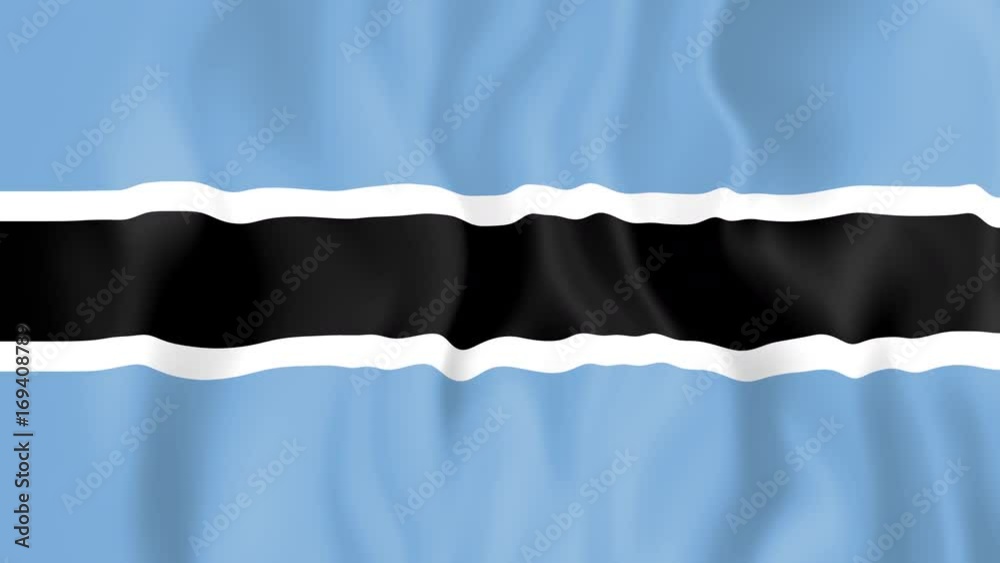 Animated flag of Botswana in slow motion