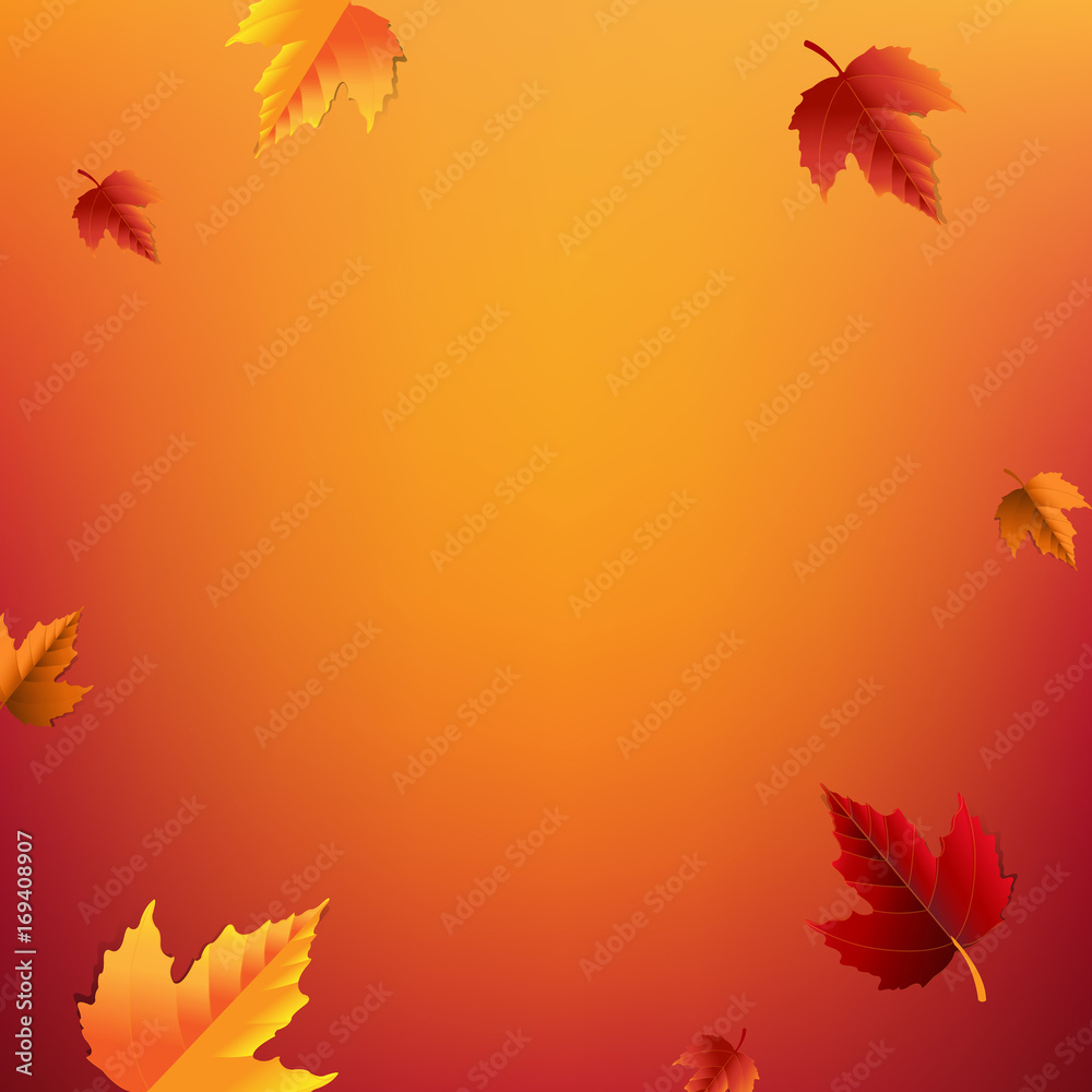Autumn Poster With Leaves Autumn Poster With Leaves