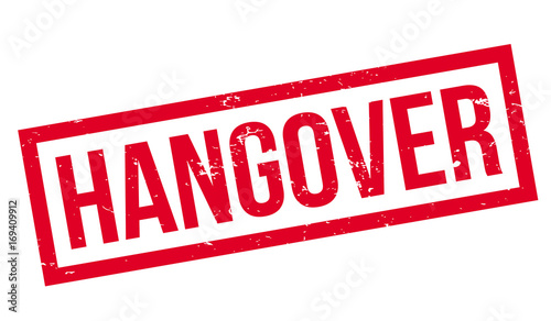 Hangover rubber stamp. Grunge design with dust scratches. Effects can be easily removed for a clean, crisp look. Color is easily changed.