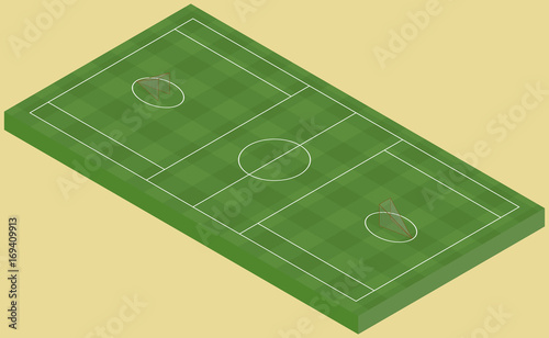 Isometric lacrosse field, isolated image