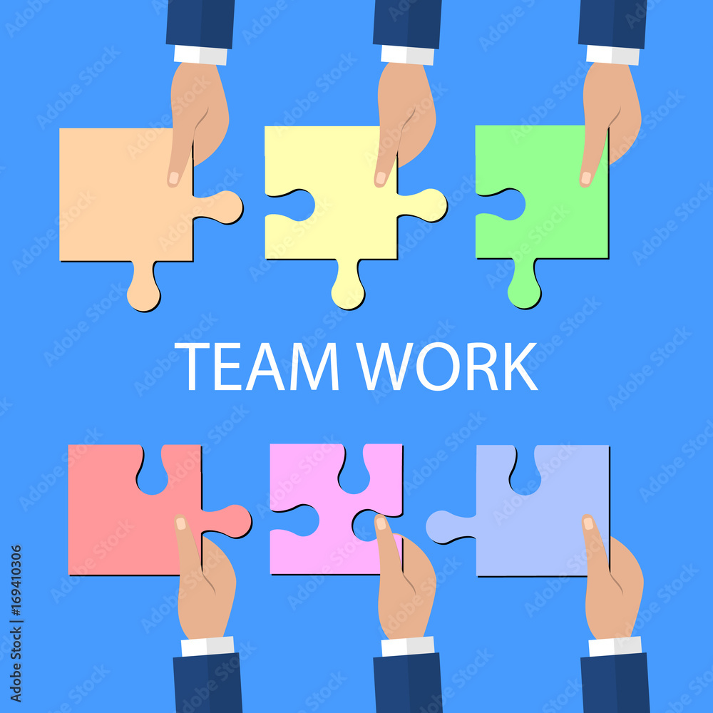 Modern Flat Illustration of Teamwork to reach goal Modern Flat Illustration of Teamwork to reach goal
