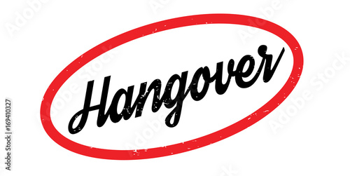 Hangover rubber stamp. Grunge design with dust scratches. Effects can be easily removed for a clean, crisp look. Color is easily changed.