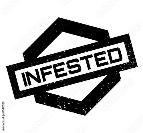 Infested rubber stamp. Grunge design with dust scratches. Effects can be easily removed for a clean, crisp look. Color is easily changed.