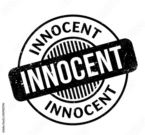 Innocent rubber stamp. Grunge design with dust scratches. Effects can be easily removed for a clean, crisp look. Color is easily changed.