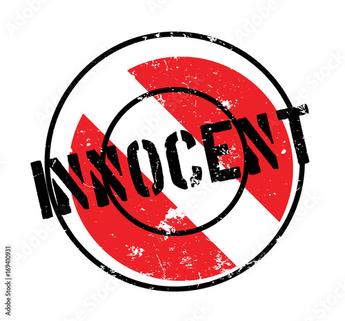 Innocent rubber stamp. Grunge design with dust scratches. Effects can be easily removed for a clean, crisp look. Color is easily changed.