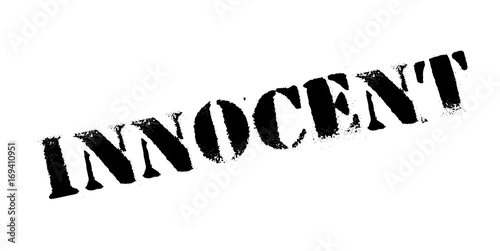 Innocent rubber stamp. Grunge design with dust scratches. Effects can be easily removed for a clean, crisp look. Color is easily changed.