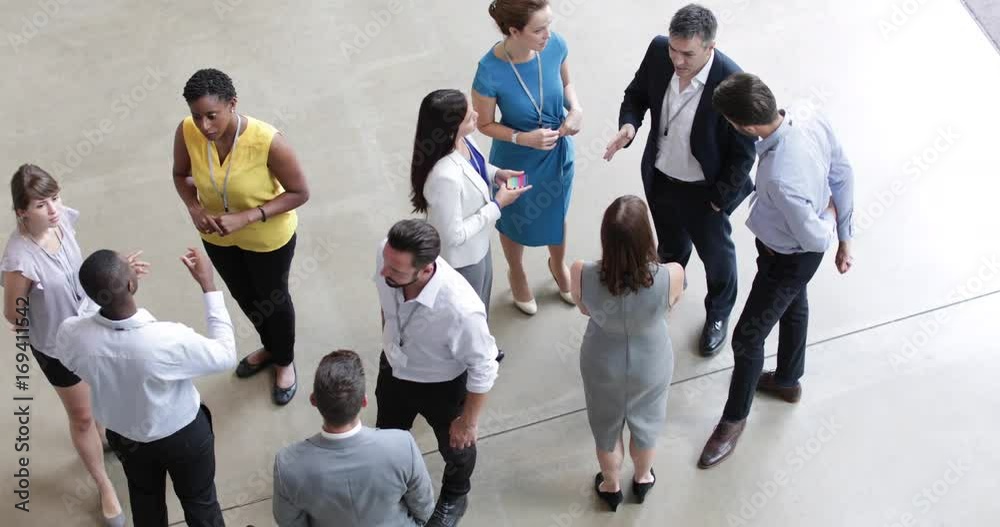 Overhead shot of a networking event
