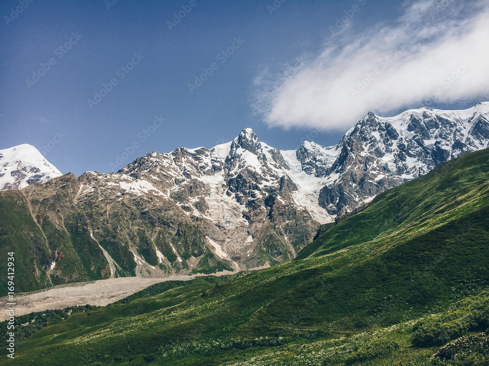 Shkhara Mountain landscape, Svaneti region, Georgia
