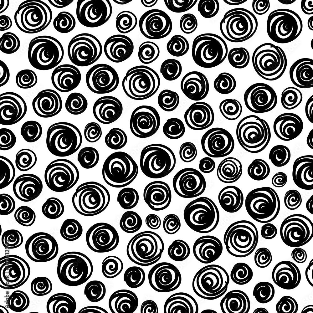 Hand drawn seamless pattern isolated on white.