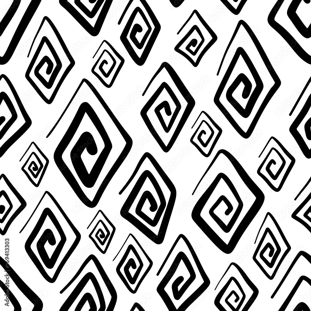 Hand drawn seamless pattern with rhombuses isolated on white background. Hand drawn seamless pattern with rhombuses isolated on white background.