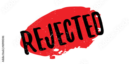 Rejected rubber stamp. Grunge design with dust scratches. Effects can be easily removed for a clean, crisp look. Color is easily changed.