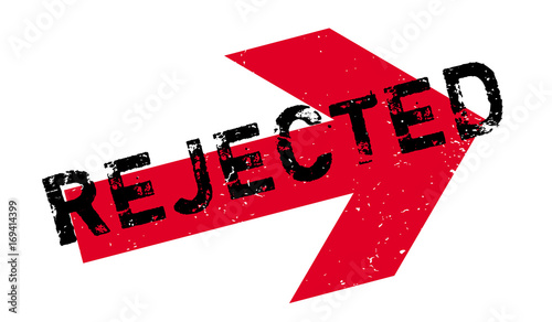 Rejected rubber stamp. Grunge design with dust scratches. Effects can be easily removed for a clean, crisp look. Color is easily changed.