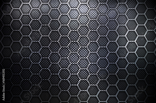 black honeycomb metal design background