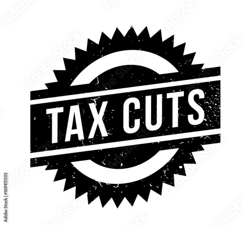 Tax Cuts rubber stamp. Grunge design with dust scratches. Effects can be easily removed for a clean, crisp look. Color is easily changed.