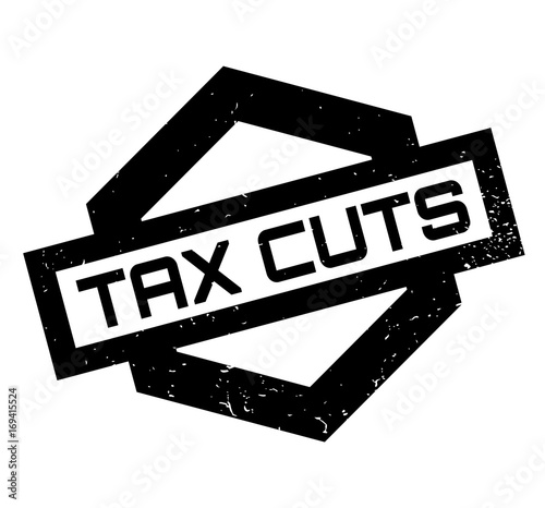 Tax Cuts rubber stamp. Grunge design with dust scratches. Effects can be easily removed for a clean, crisp look. Color is easily changed.
