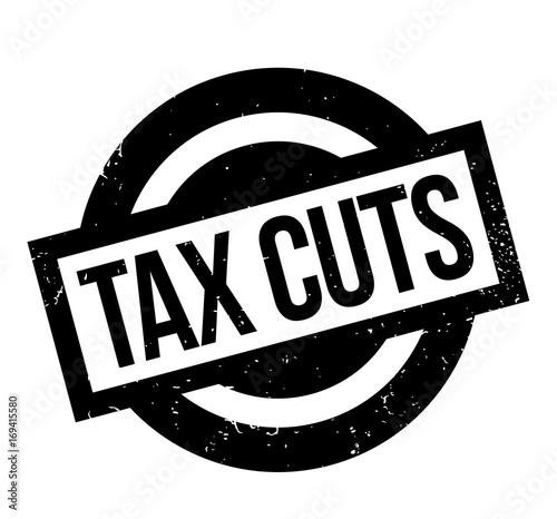Tax Cuts rubber stamp. Grunge design with dust scratches. Effects can be easily removed for a clean, crisp look. Color is easily changed.