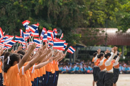 Thai Students Participating The Ceremony Of 100th Aniversary Of Current Thai S National Flag In Boonwattana School Nakhon Ratchasima Stock Photo Adobe Stock Thai Students Participating The Ceremony Of 100th Aniversary Of Current Thai S National Flag In Boonwattana School Nakhon Ratchasima Stock Photo Adobe Stock