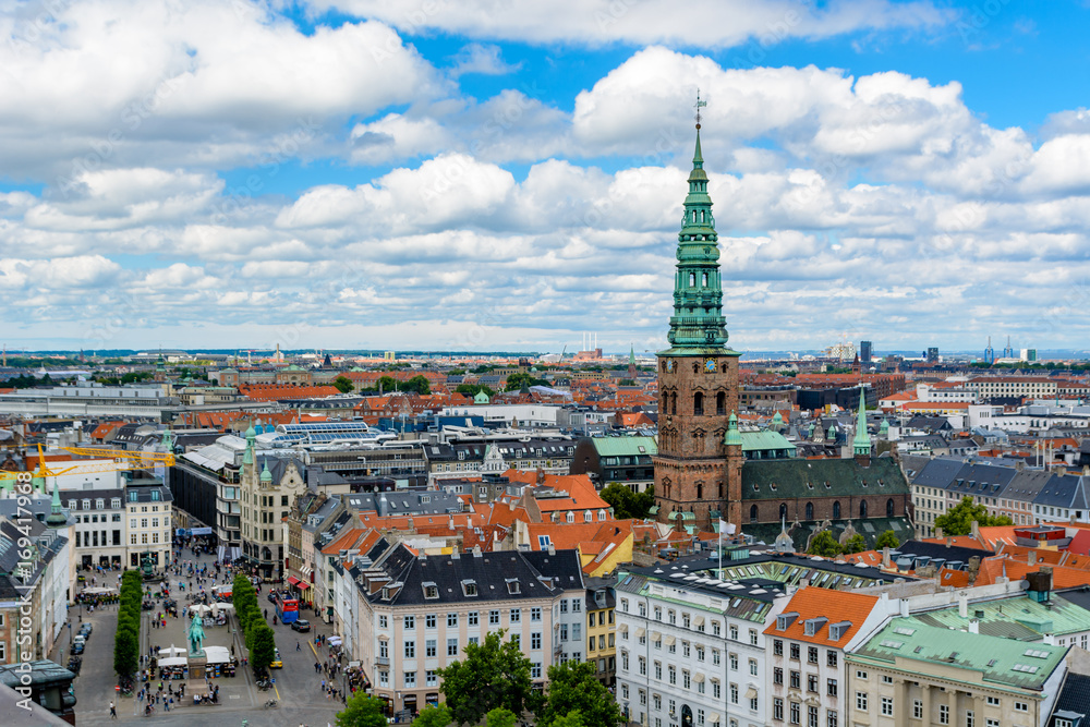 Aerial view of Copenhagen, Denmark.