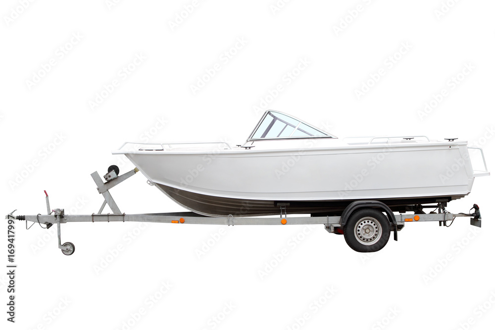 Fototapeta premium White motor boat.