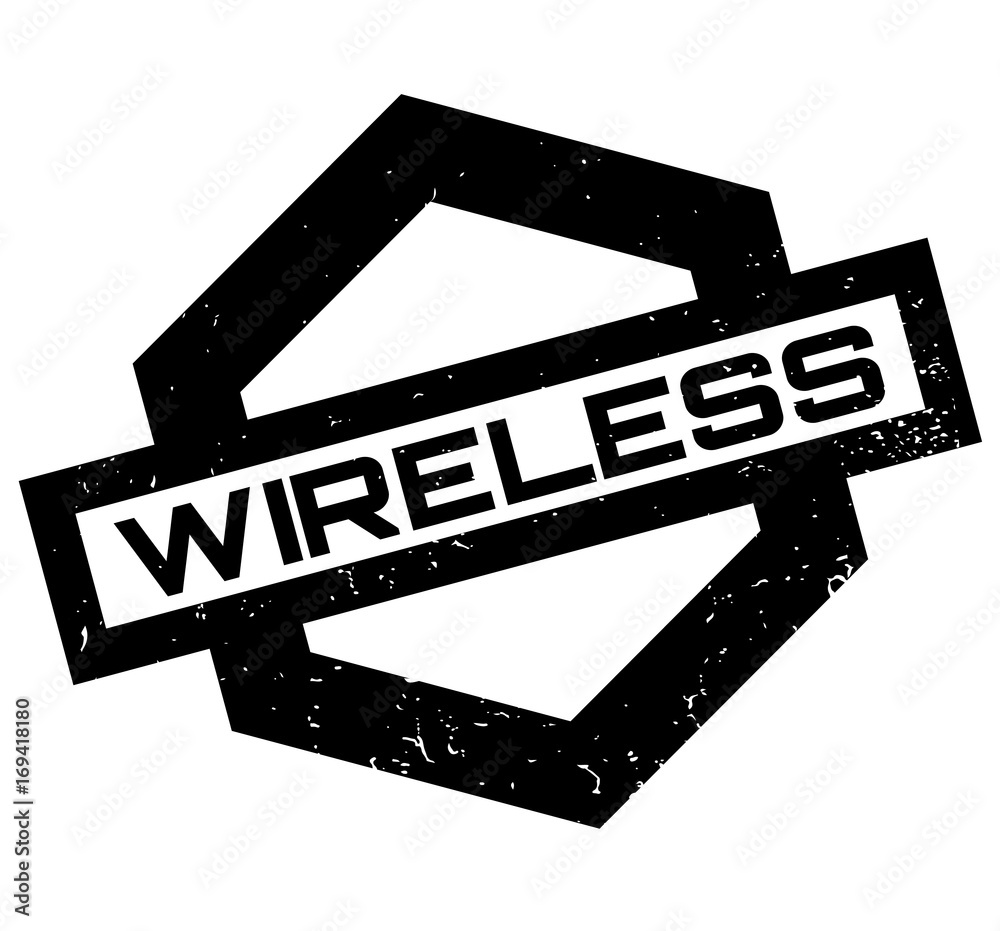 Obraz premium Wireless rubber stamp. Grunge design with dust scratches. Effects can be easily removed for a clean, crisp look. Color is easily changed.