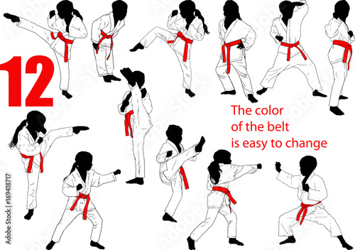 Kids Karate silhouettes