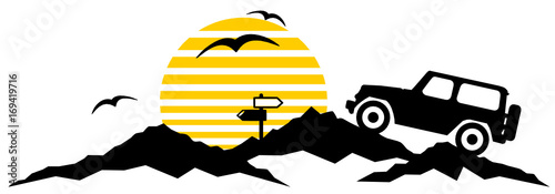 Silhouette Auto Berge