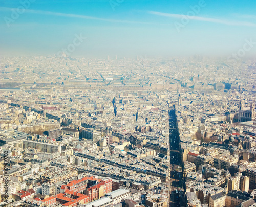 Paris skyline, France in early spring. View from Montparnasse © Sonate