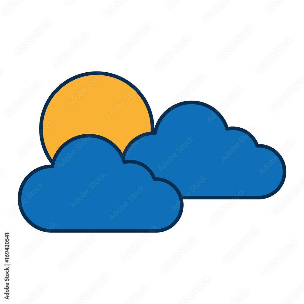 sun and clouds icon over white background vector illustration sun and clouds icon over white background vector illustration