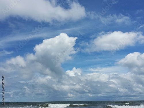 Beautiful clouds view on the beach in Atlantic coast of North Florida