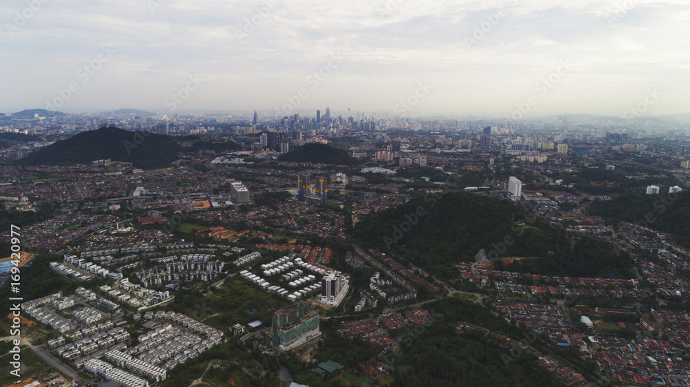 Obraz premium A view of dense population in Malaysia.