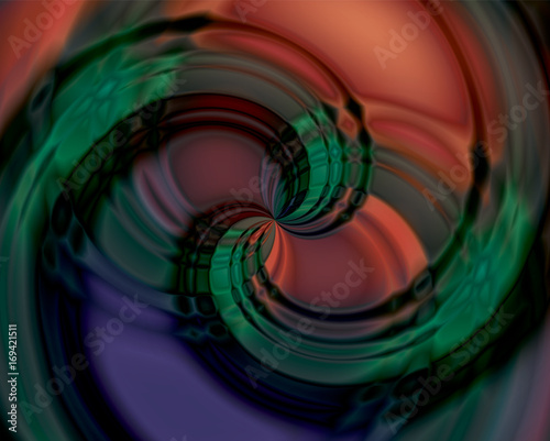 Abstract color swirl, Vortices in the center, dark shades