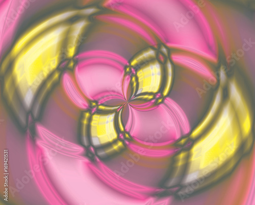 Abstract color swirl, Vortices in the center, yellow and pink