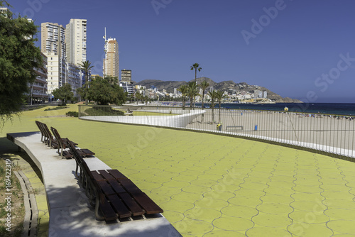 Paseo marítimo de Playa de Poniente (Benidor, Alicante, España). photo