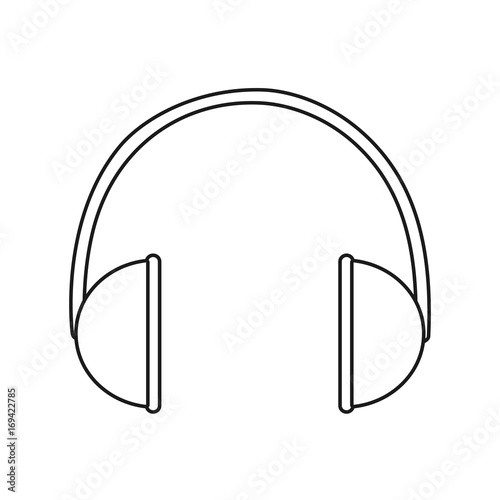 headphones icon over white background vector illustration